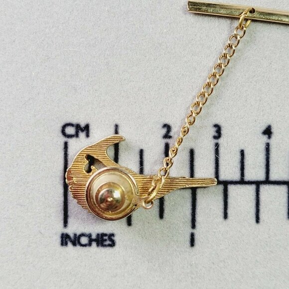 Vintage Sailfish Swordfish Tie Tack & Cuff Links Set Restored Silver Gold Tone - Picture 8 of 9